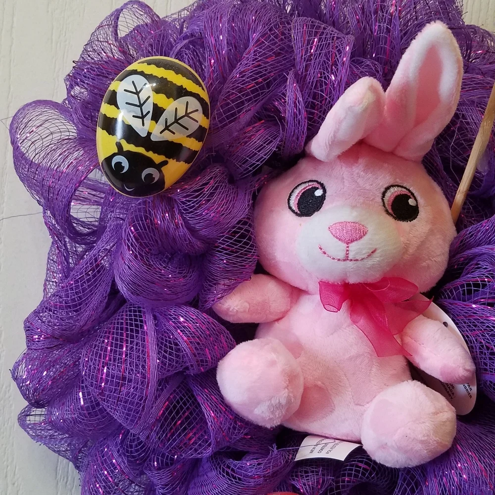 Handmade Easter Wall Decor or door wreath Made on a 8 inch wire wreath frame